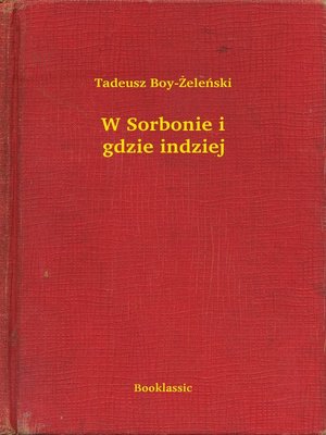 cover image of W Sorbonie i gdzie indziej